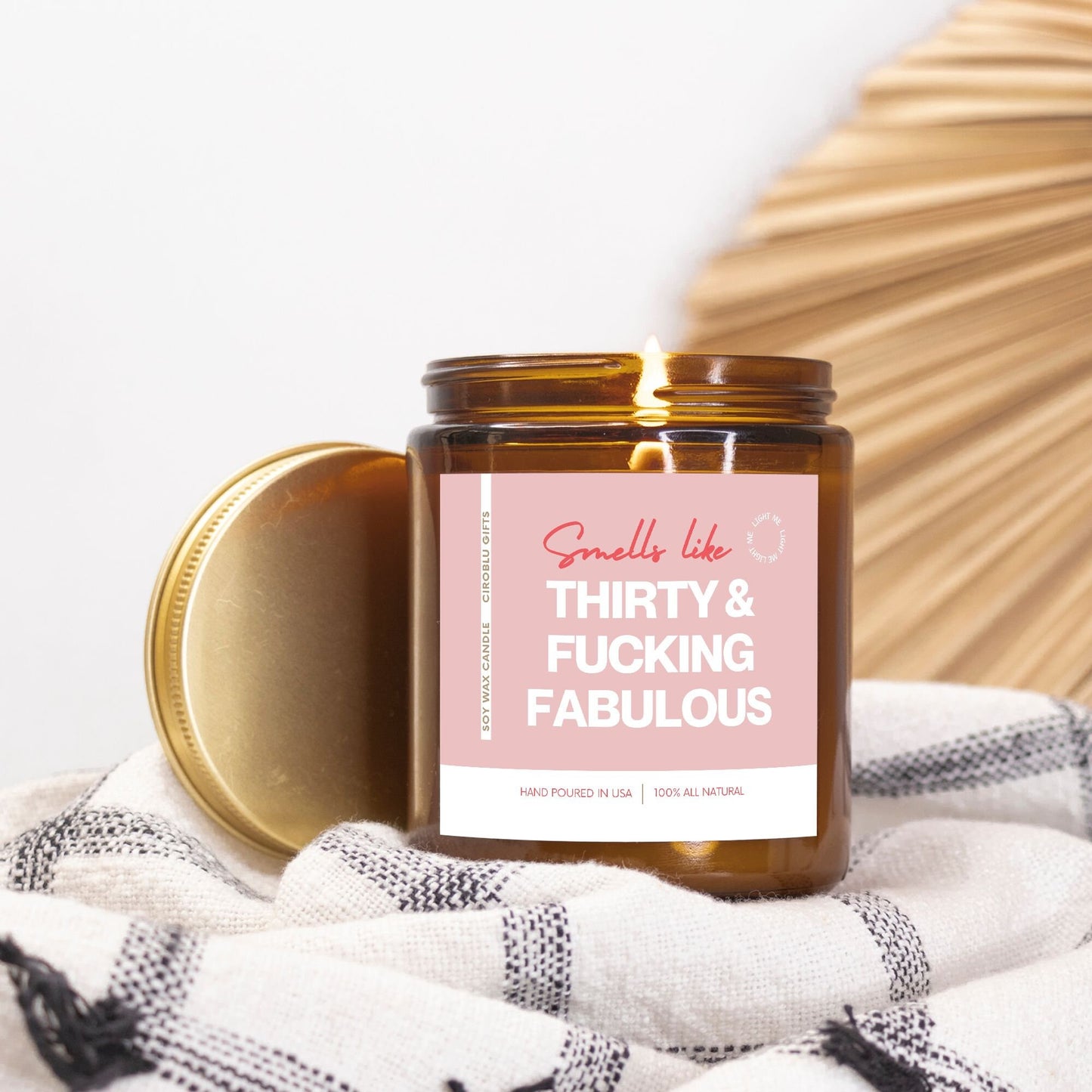 Custom 30th Birthday Gift Funny 30th Birthday Gift Funny Candle Soy Wax Candle Thirty & Fabulous 30th Bday Gift