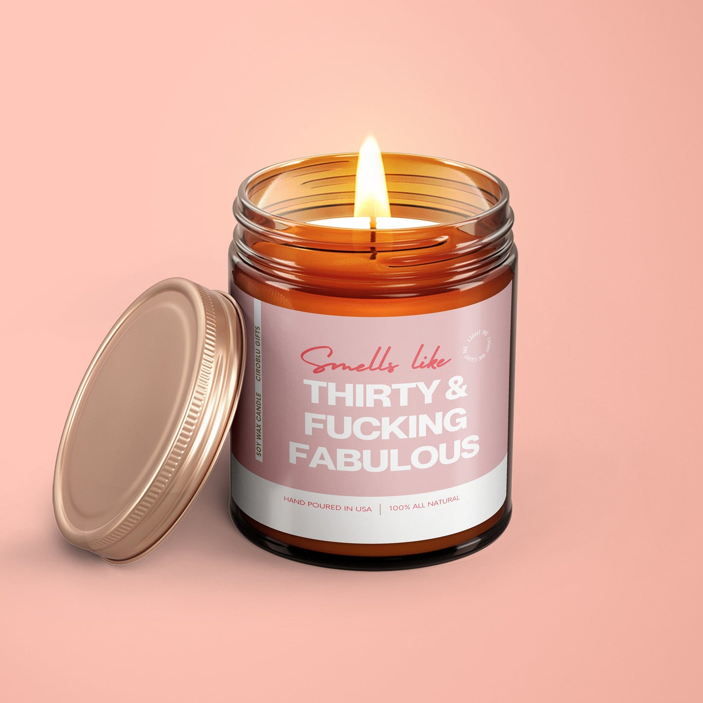 Custom 30th Birthday Gift Funny 30th Birthday Gift Funny Candle Soy Wax Candle Thirty & Fabulous 30th Bday Gift