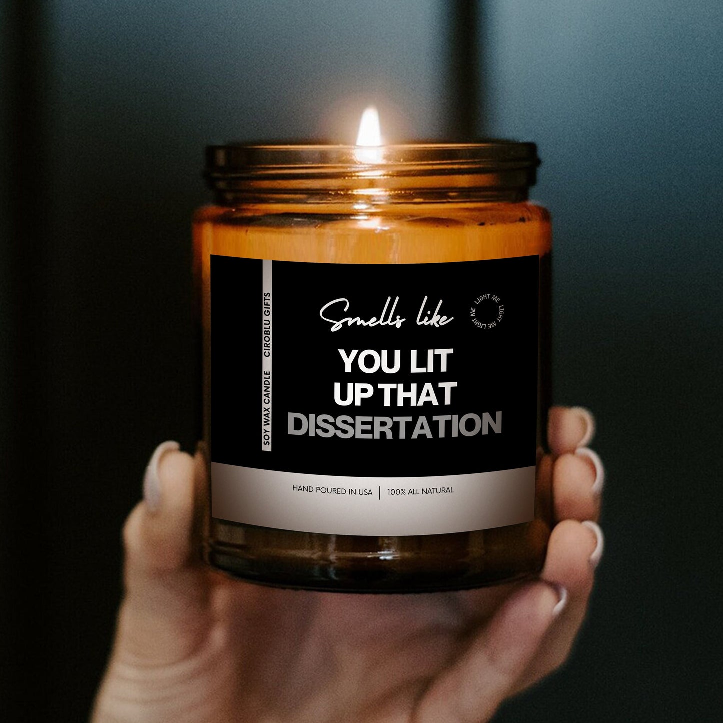 PHD Grad Gift Funny Doctorate Graduation Gift Doctoral Student Modern Candle Gift PHD Graduation Gift Doctorate Med School Grad Gift