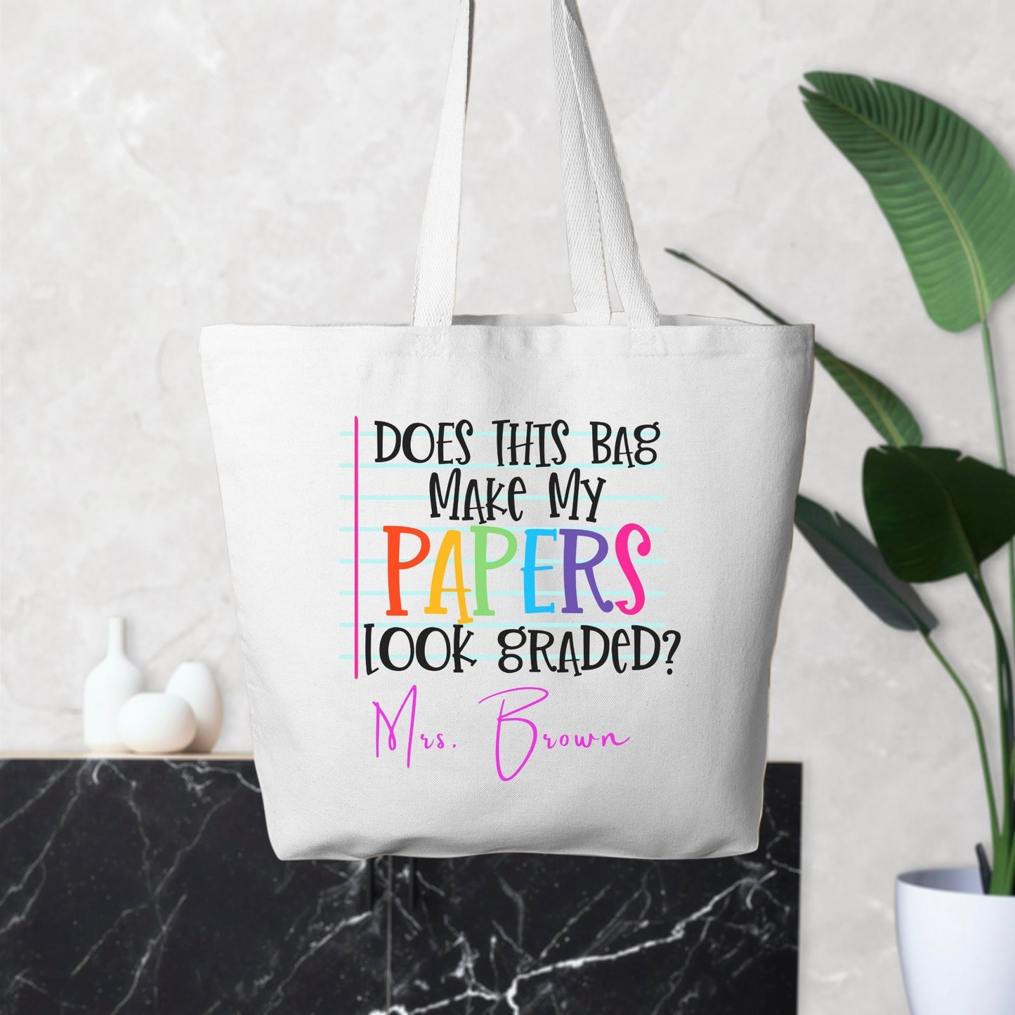 Funny Oversized Teacher Tote Bag Funny Quote Natural Cotton Shopping School Shoulder Bag Mental Health Humour Gift Idea Tote Bag for Errands