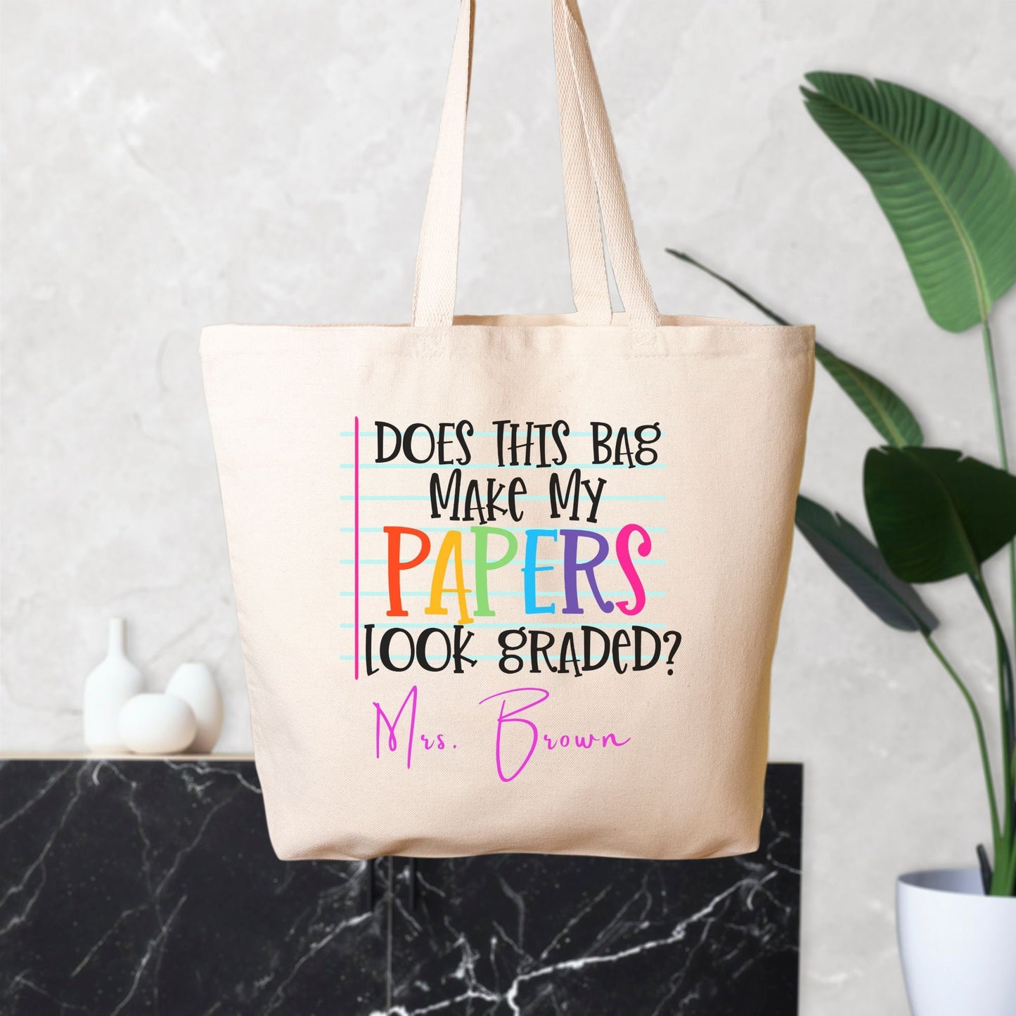 Funny Oversized Teacher Tote Bag Funny Quote Natural Cotton Shopping School Shoulder Bag Mental Health Humour Gift Idea Tote Bag for Errands