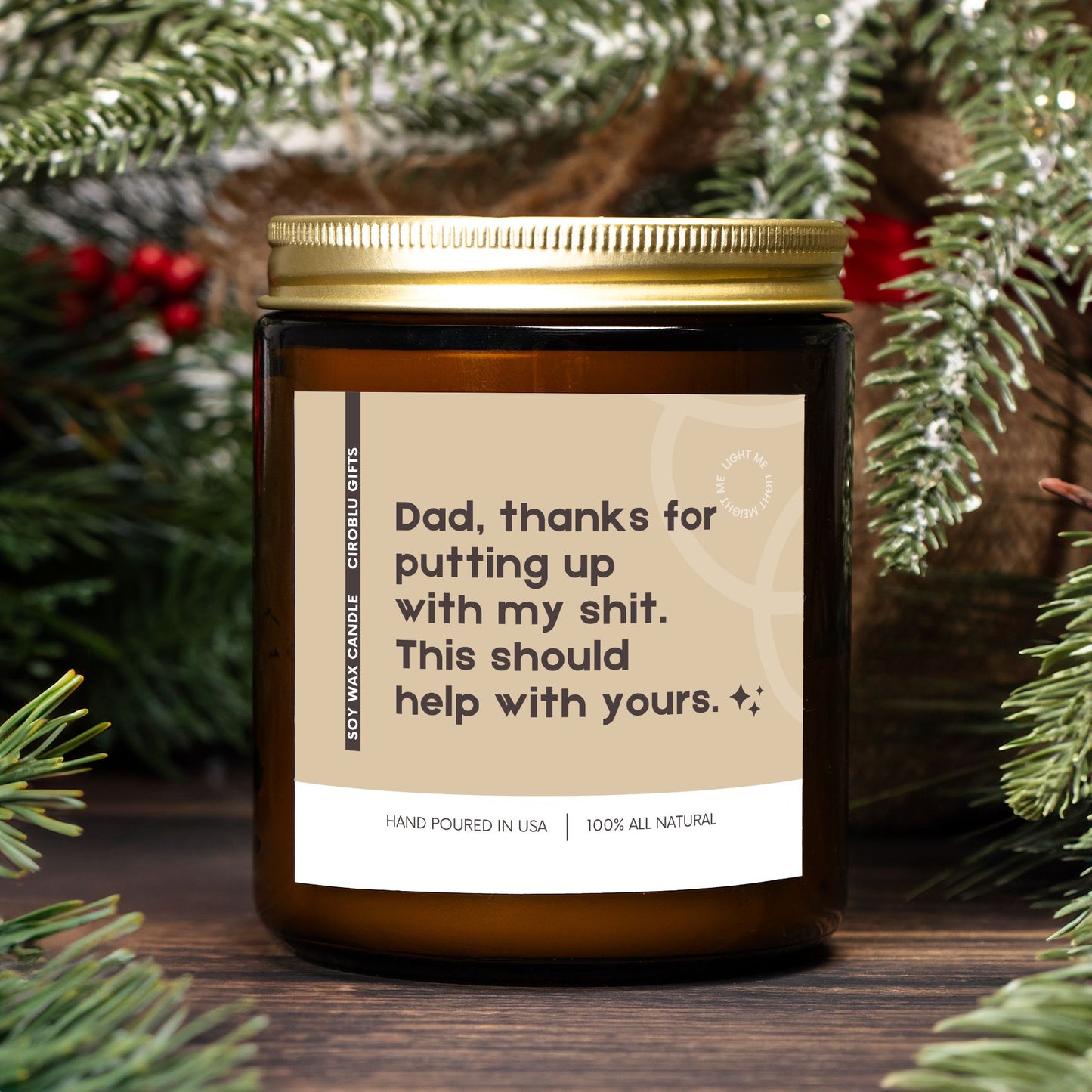 Personalized Fathers Day Gift Gag Gifts for Dad Funny Candle for Dad Father's Day Gift from Daughter Son Bonus Dad Gifts for Husband