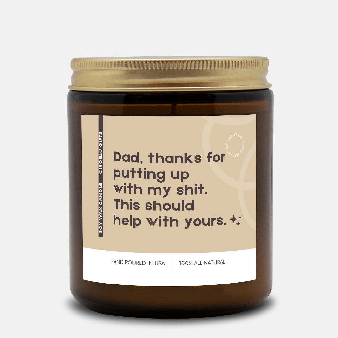 Personalized Fathers Day Gift Gag Gifts for Dad Funny Candle for Dad Father's Day Gift from Daughter Son Bonus Dad Gifts for Husband