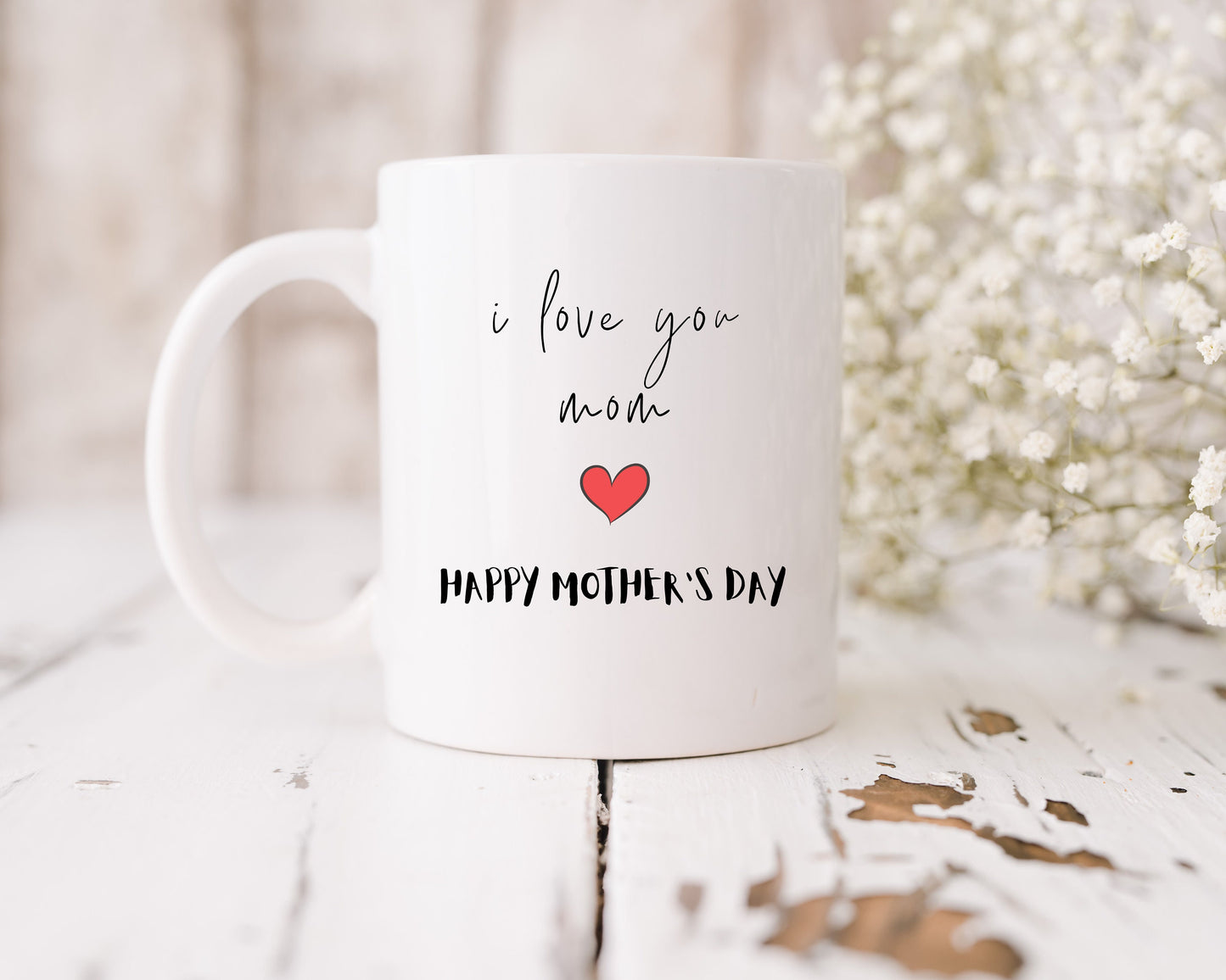 Mothers day gift idea for mom, coffee mug, i love you mom coffee cup