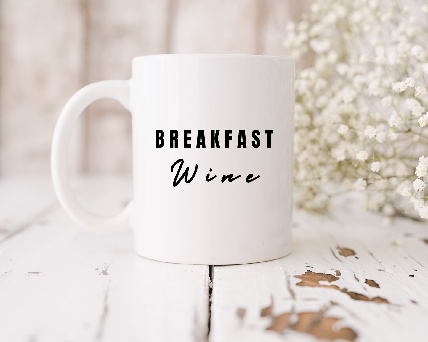 Coffee Lovers Mug, Breakfast Wine Mug, Funny Coffee Mug, Home Decor, Gift For Her, Gift For Him, Girlfriend Gift Idea, Wine Lover Gift