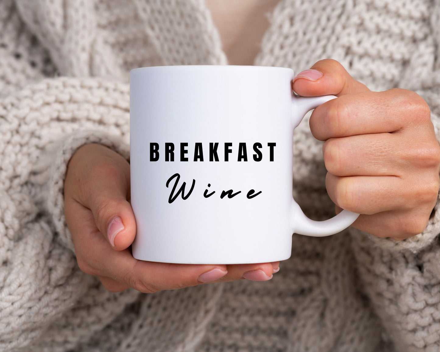 Coffee Lovers Mug, Breakfast Wine Mug, Funny Coffee Mug, Home Decor, Gift For Her, Gift For Him, Girlfriend Gift Idea, Wine Lover Gift