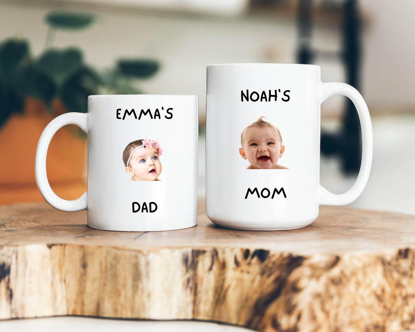 Custom Baby Face Mug, Father's Day Coffee Mug, Personalize Child Photo Coffee Cup for Dad / Mom, Mug with Baby Picture, Grandchild Mug