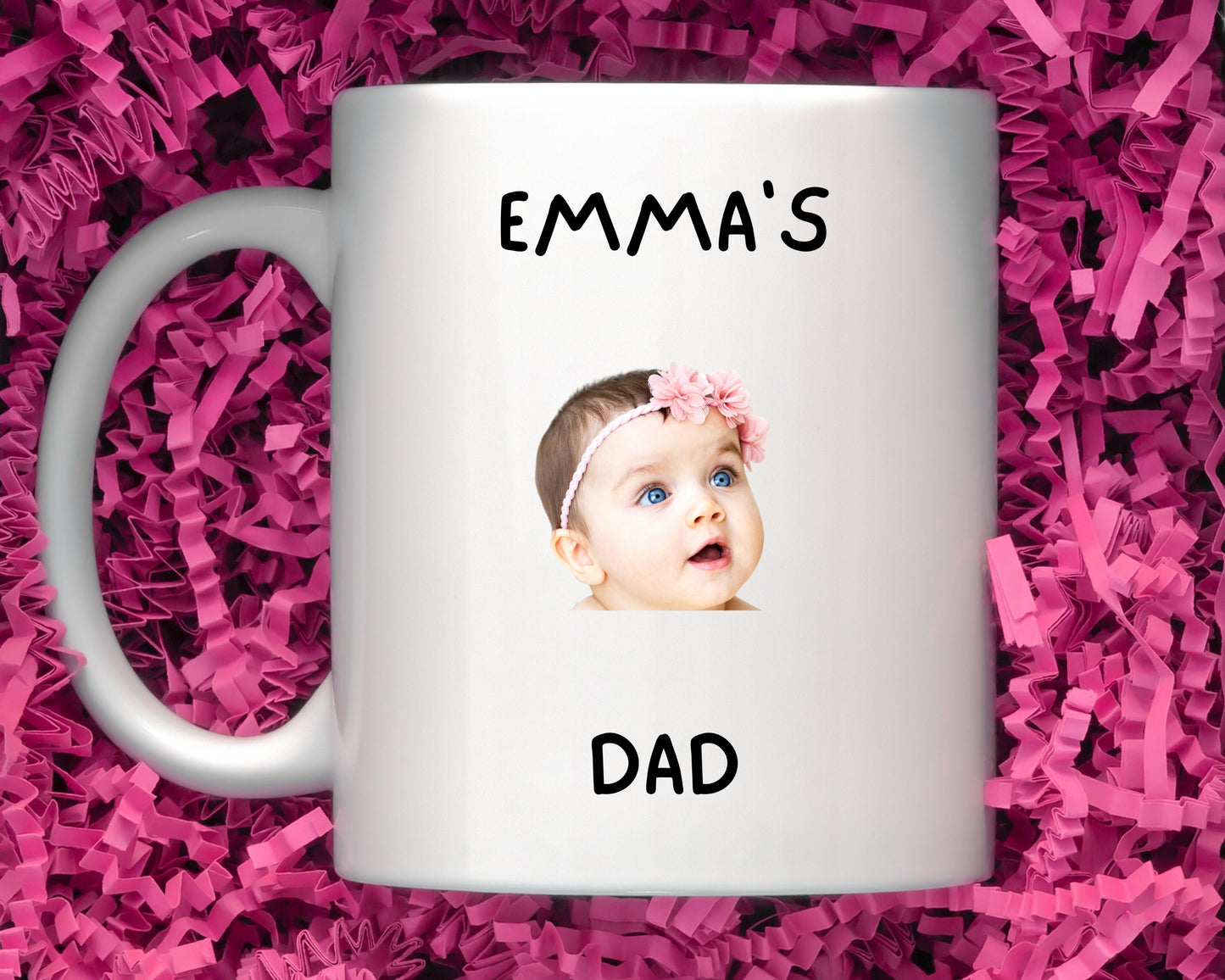 Custom Baby Face Mug, Father's Day Coffee Mug, Personalize Child Photo Coffee Cup for Dad / Mom, Mug with Baby Picture, Grandchild Mug