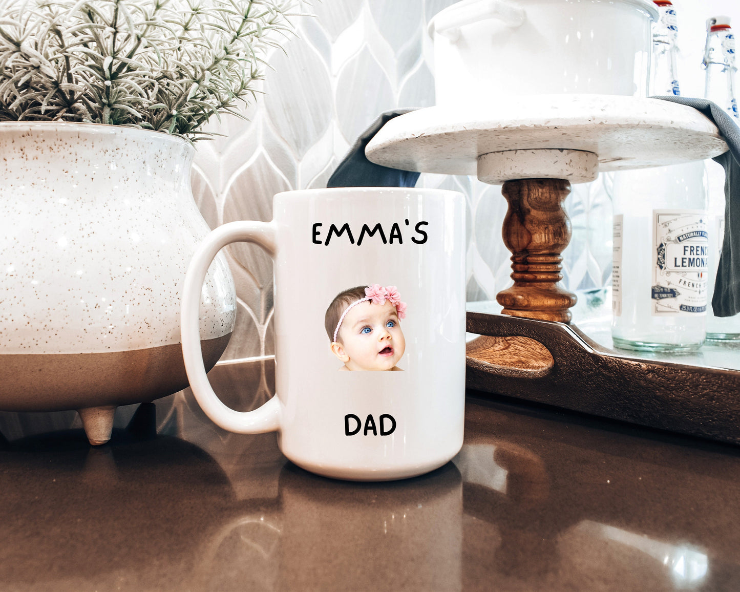 Custom Baby Face Mug, Father's Day Coffee Mug, Personalize Child Photo Coffee Cup for Dad / Mom, Mug with Baby Picture, Grandchild Mug