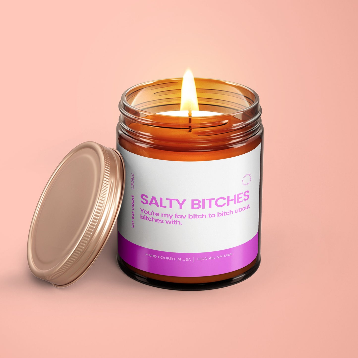 Bestie Candle Salty B*tches Candle Adult Humor Gift Custom Candle Swear Candle Custom Candle Funny Custom Gifts BFF Candle Besties Candle