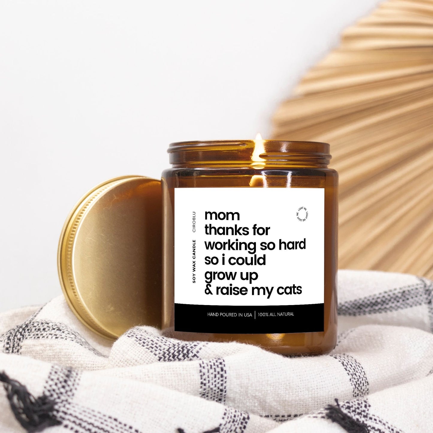 Raise My Cats Mothers Day Gift for Mothers Custom Bday Candle Gifts for New Mom Gift Mom Birthday Gift From Daughter From Son