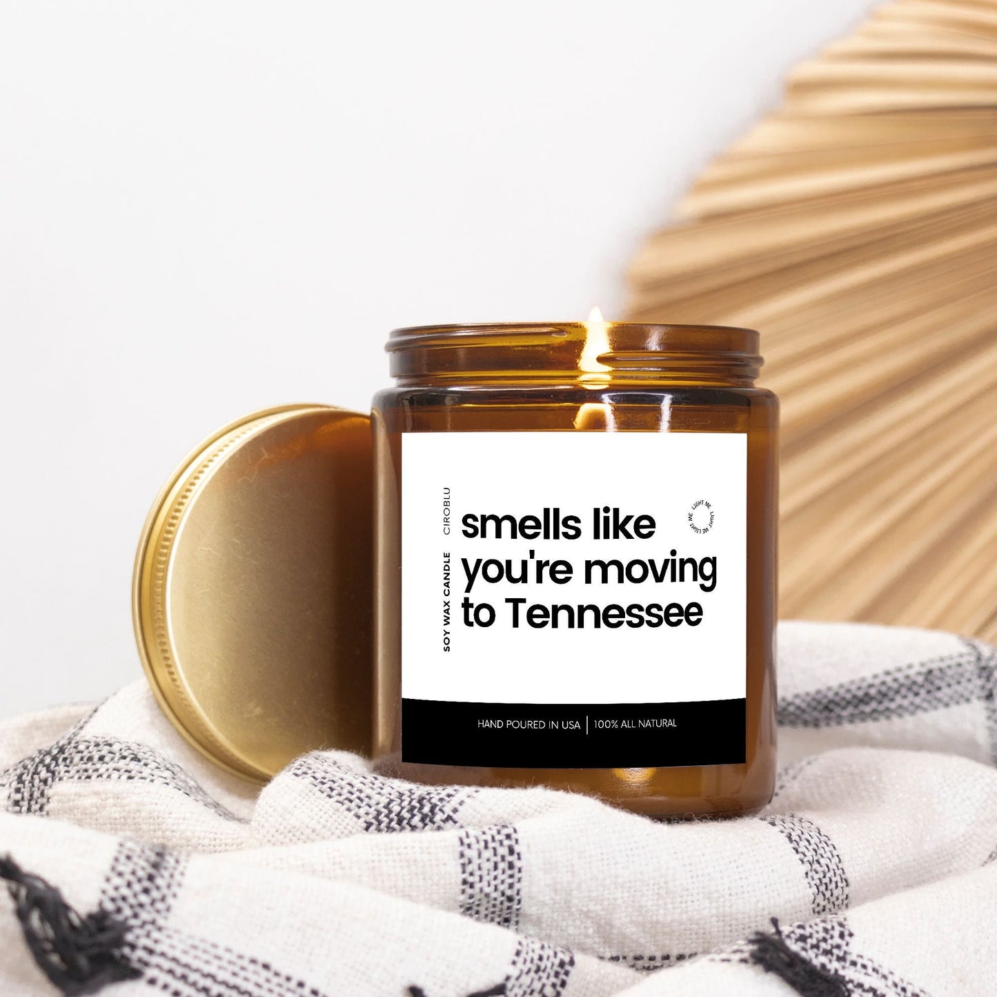 New Tennessee House Smells Like You're Moving To Tennessee Soy Wax Candle, Moving To Tennessee Gift, 9oz. Tennessee Candle Gift