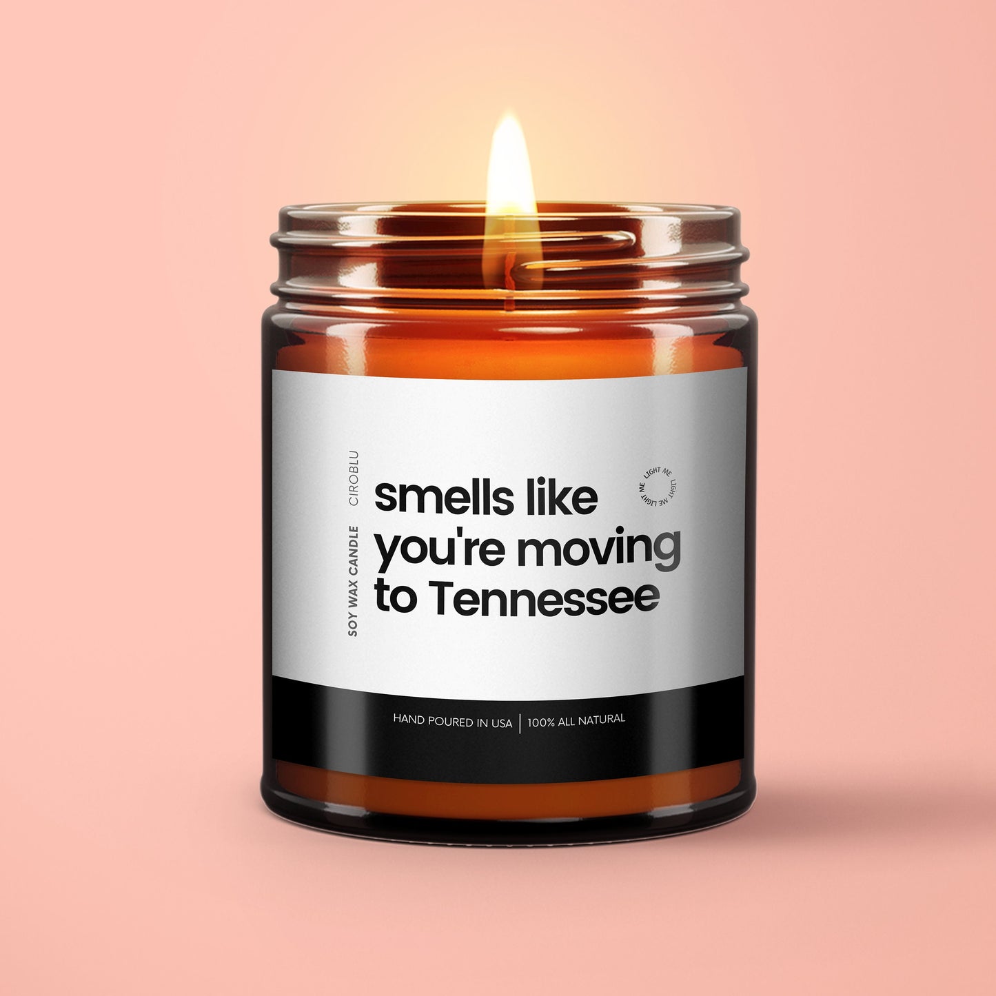 New Tennessee House Smells Like You're Moving To Tennessee Soy Wax Candle, Moving To Tennessee Gift, 9oz. Tennessee Candle Gift