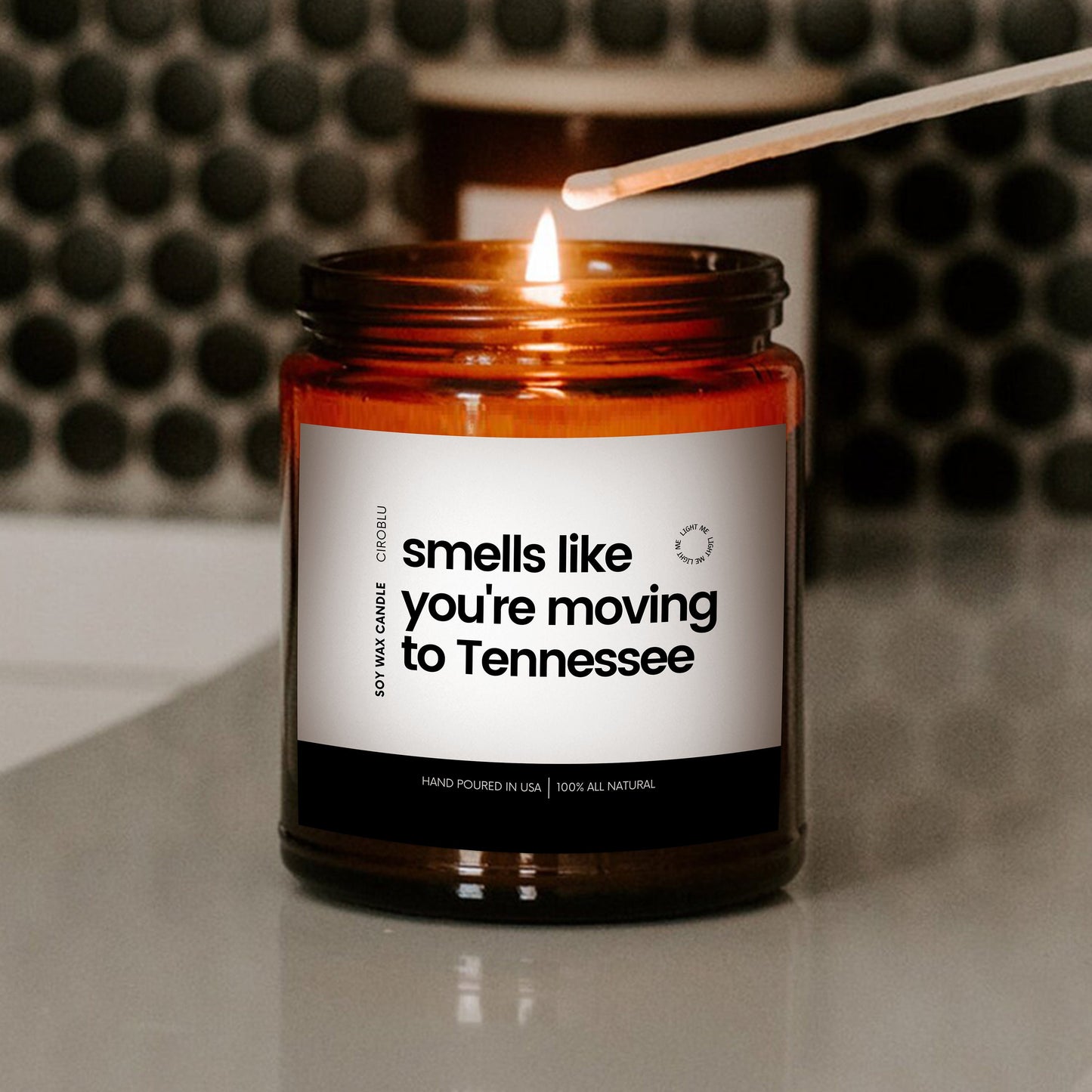 New Tennessee House Smells Like You're Moving To Tennessee Soy Wax Candle, Moving To Tennessee Gift, 9oz. Tennessee Candle Gift