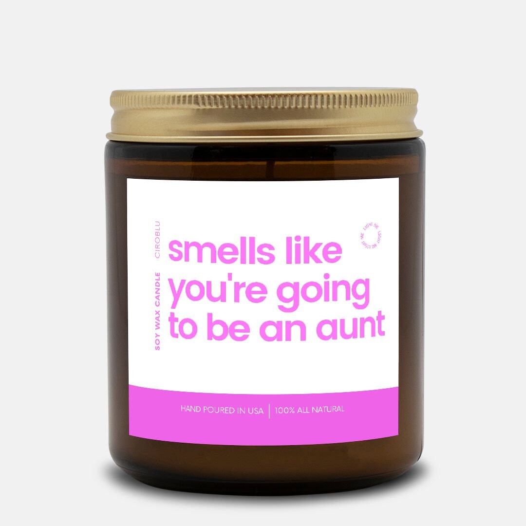 Sister Pregancy Announcement, Auntie Candle Gift, Promoted to Aunt, Funny Aunt Candle, Pregnancy Reveal for Sister Becoming an Aunt