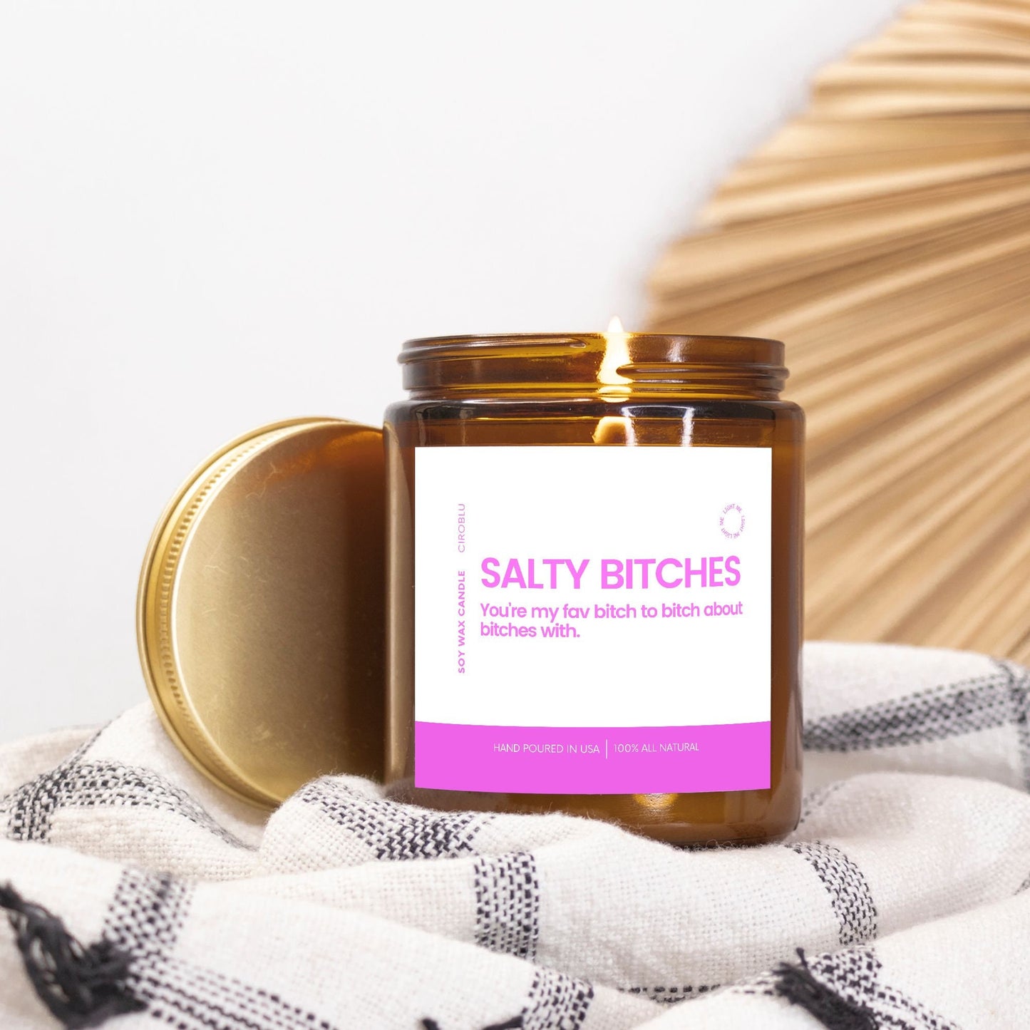 Bestie Candle Salty B*tches Candle Adult Humor Gift Custom Candle Swear Candle Custom Candle Funny Custom Gifts BFF Candle Besties Candle