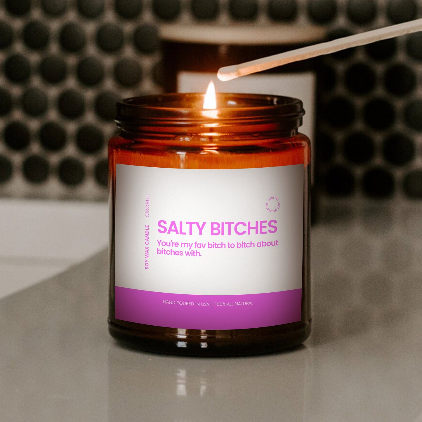 Bestie Candle Salty B*tches Candle Adult Humor Gift Custom Candle Swear Candle Custom Candle Funny Custom Gifts BFF Candle Besties Candle