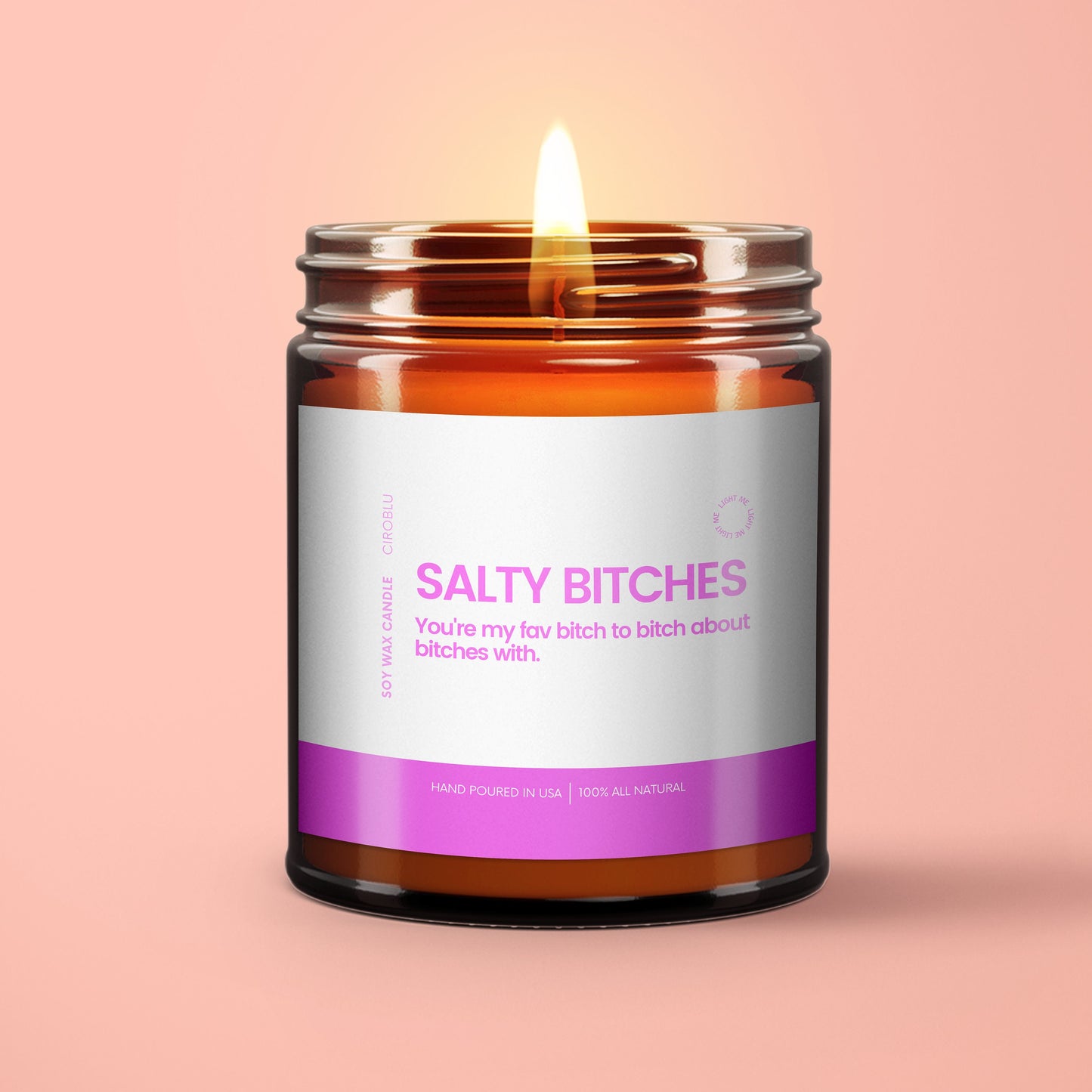 Bestie Candle Salty B*tches Candle Adult Humor Gift Custom Candle Swear Candle Custom Candle Funny Custom Gifts BFF Candle Besties Candle