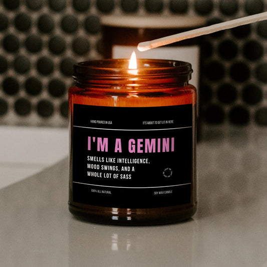 Gemini Gag Gift Funny Gemini Candle Gemini Birthday Gift Gemini Star Sign Candle BFF Gift Zodiac Gift Candle Essential Oil Soy Wax Candle