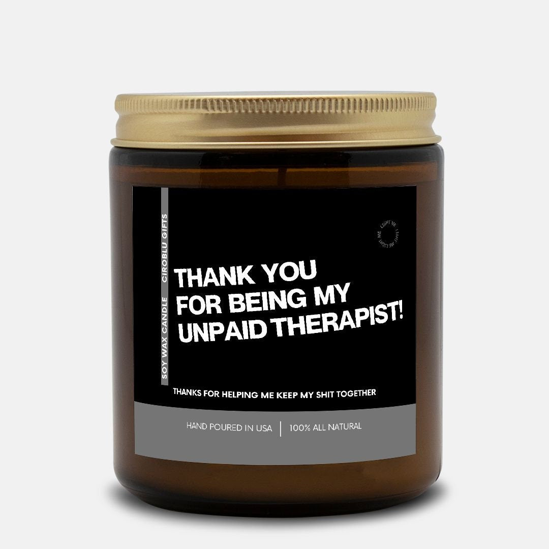 Unpaid Therapist, Funny Best Friend Gift, Funny Candles, Gifts for Her, Coworker Gift, Funny Gifts, Christmas Gift