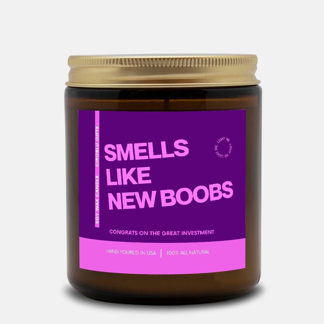 New Boob Job Gift Smells Like New Boobs Soy Wax Candle Gift For Boob Job New Boob Surgery Candle Boob Job Gift Soy Candle