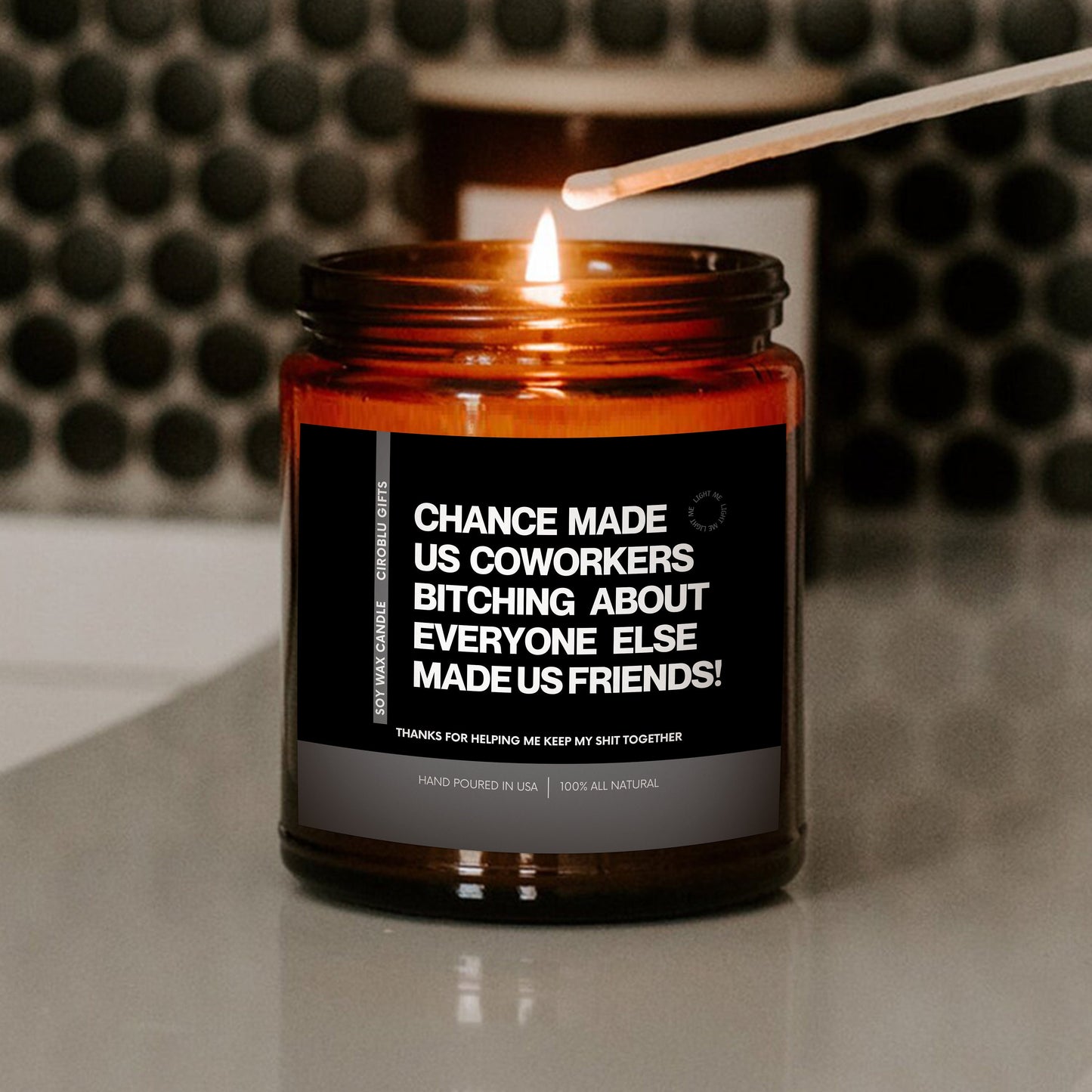 Work Besties Gift Chance Made Us Coworkers 9 oz Personalized Scented Candle Coworker Friend Just Because Gift