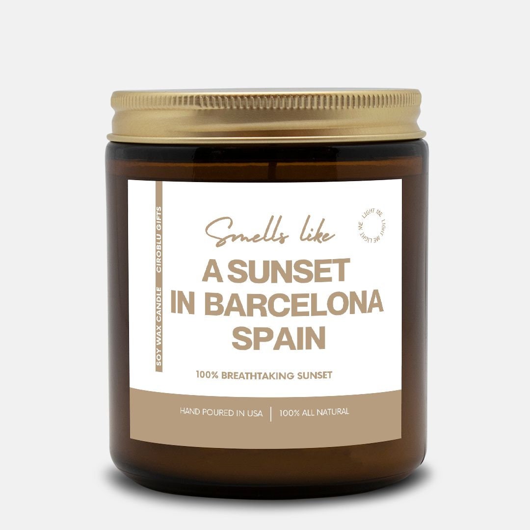 Barcelona Lover Smells Like A Sunset In Barcelona Spain Soy Wax Candle Barcelona Candle Gift Barcelona Decoration Barcelona Study Abroad 9oz