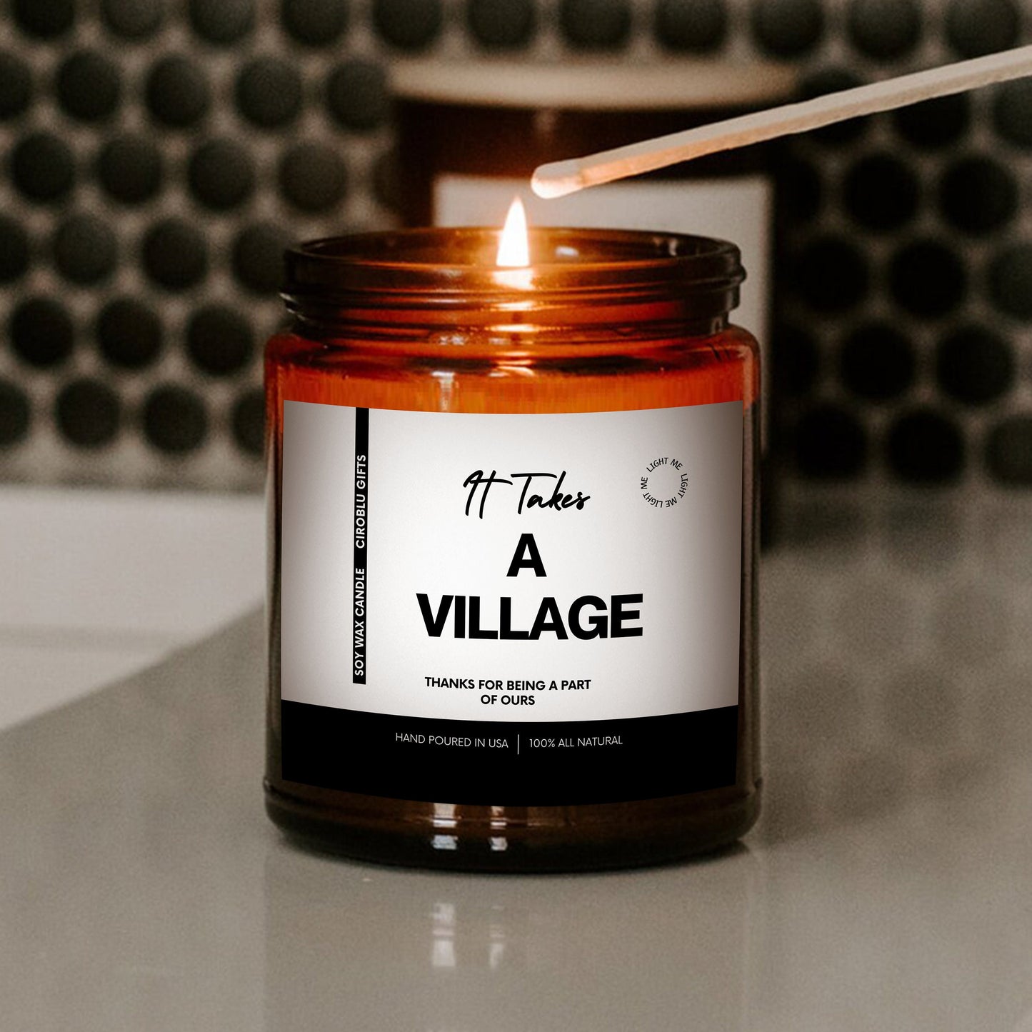 Thank You Present It Takes a Village Candle Gift Thank You Candle Nanny Coworker Teacher Gift Babysitter Day Care Coach Gift Friend Gift