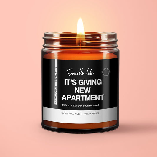 Gift for New Apt It's Giving New Apartment Soy Wax Candle Housewarming Gift Candle New Apartment Decor Moving Candle Eco Friendly