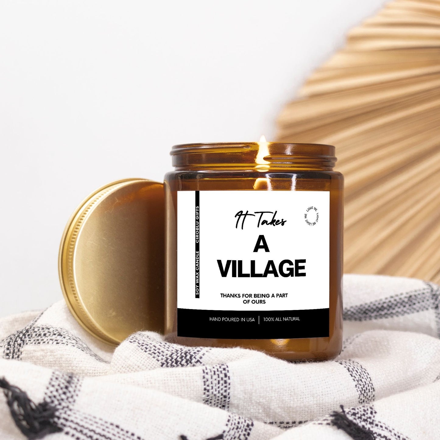 Thank You Present It Takes a Village Candle Gift Thank You Candle Nanny Coworker Teacher Gift Babysitter Day Care Coach Gift Friend Gift