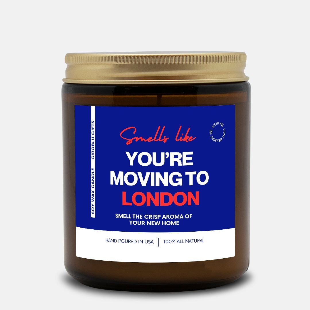 Move To London Smells Like You're Moving To London England Soy Wax Candle Moving To London Gift London Moving Gift Eco Friendly 9oz.