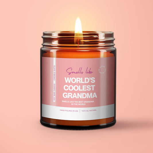 Grandmama Gift Smells Like World's Coolest Grandma Soy Wax Candle Gift For Grandmother Funny Grandma Candle Eco Friendly 9oz Candle