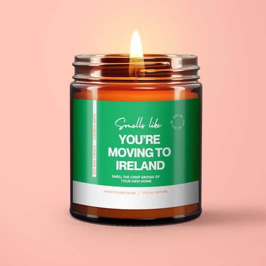 Ireland Gift Candle Smells Like You're Moving To Ireland Soy Wax Candle Ireland Decoration Study Abroad Ireland Eco Friendly 9oz. Candle