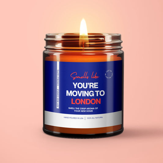 Move To London Smells Like You're Moving To London England Soy Wax Candle Moving To London Gift London Moving Gift Eco Friendly 9oz.