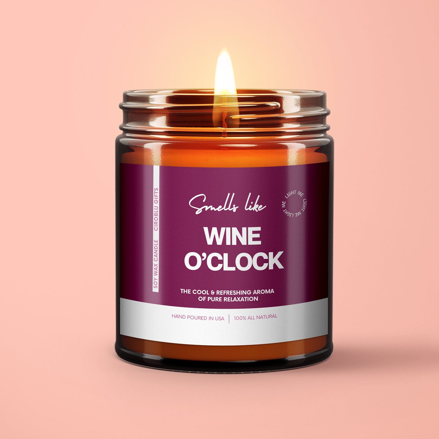 Wine Candle Gift Smells Like Wine O'Clock Soy Wax Candle For Mom Funny Wine Lover Candle Mother's Day Candle Eco Friendly 9oz Candle for Mom