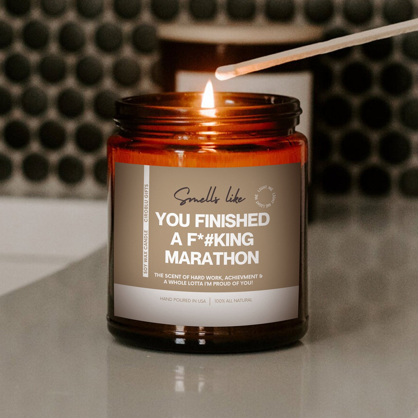 Runner Marathon Gift Marathon Candle Gift for Marathon Runner Girlfriend Boyfriend Funny Marathon Gift Runner Gift Marathon Gift for Friend