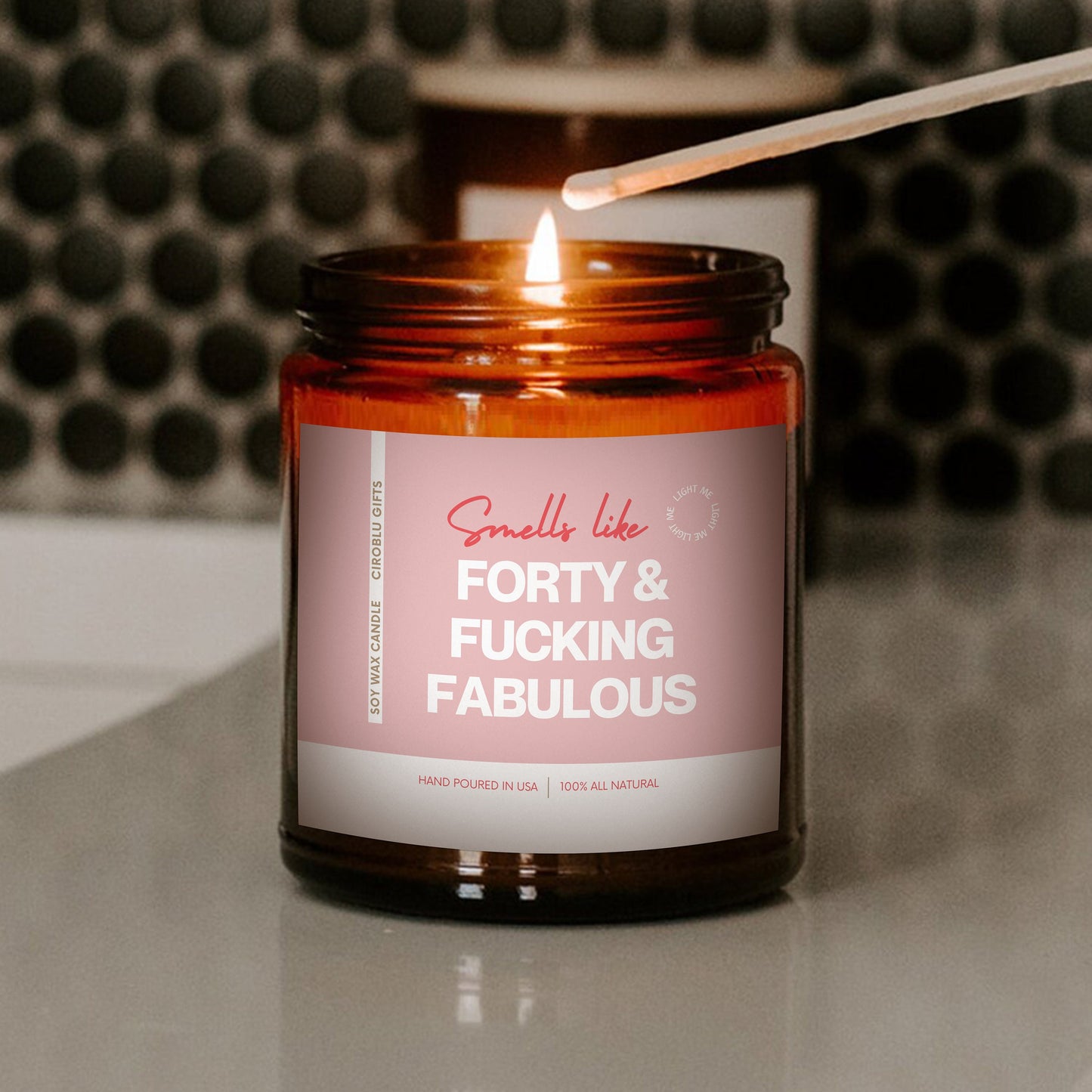 40th Birthday Candle Gift Funny 40th Birthday Gift Funny Candle Soy Wax Candle Forty & Fabulous 40th Bday Gift