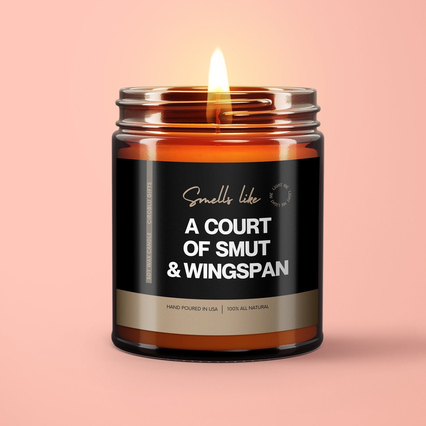 A Court of Smut and Wingspan Candle Gift Bookish Soy Candle 9oz Acotar Inspired Book Merch Fantasy Romance Rhysand Feyre Funny Acomaf Book