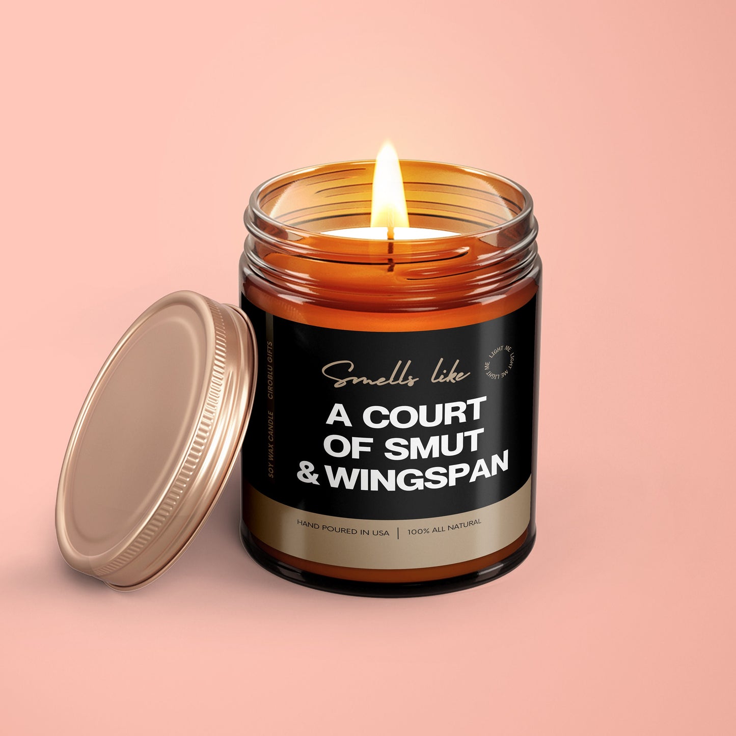 A Court of Smut and Wingspan Candle Gift Bookish Soy Candle 9oz Acotar Inspired Book Merch Fantasy Romance Rhysand Feyre Funny Acomaf Book