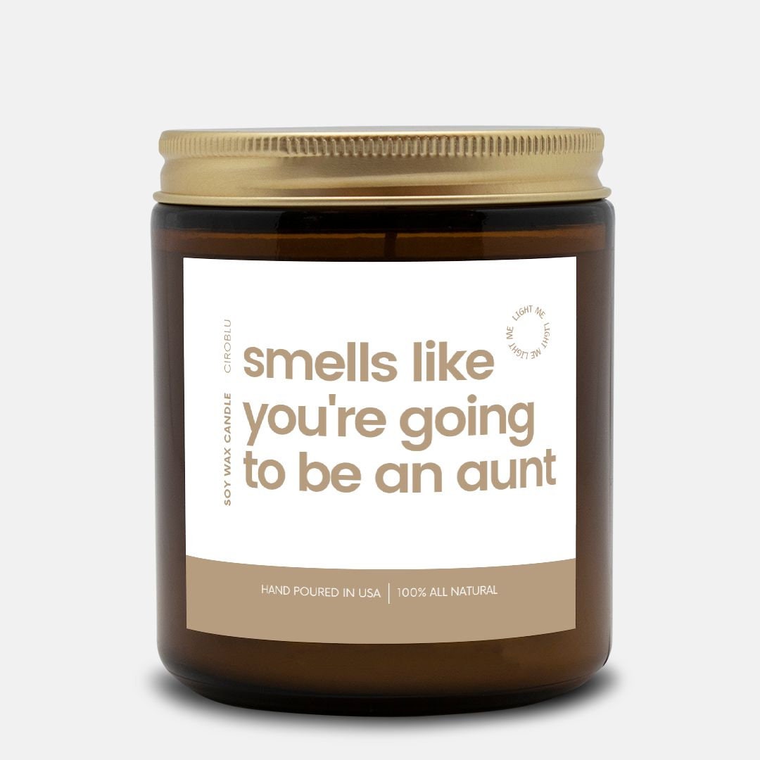 Aunt to Be Candle Gift For Auntie Expecting Baby Newborn Present Surprise Gift For Family Soy Wax Candle