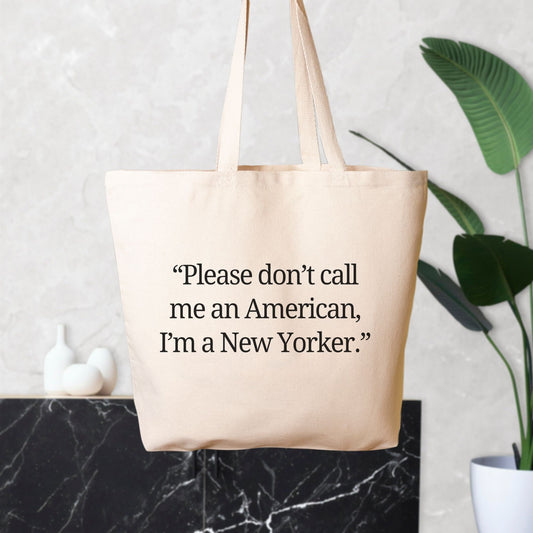 Funny NYC Tote Bag Funny Quote Natural 100% Cotton Shopping School Shoulder Bag Mental Health Humour Fun Joke Gift Idea Tote Bag for Errands