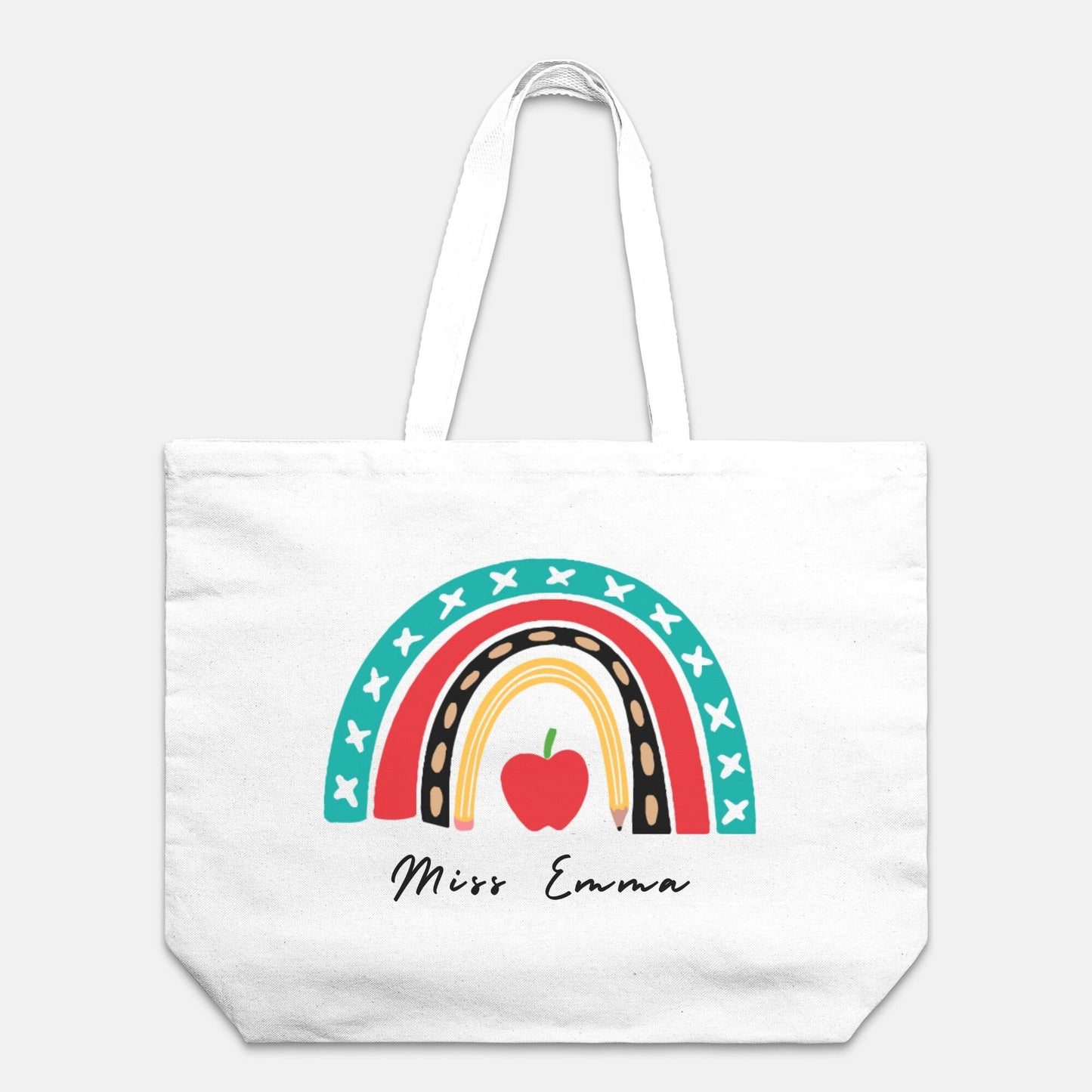 Customizable Teacher Tote Bag Teacher Appreciation Gift Boho Tote Bag Teachers Gift For Teacher Personalized Teacher Tote Bag for Errands