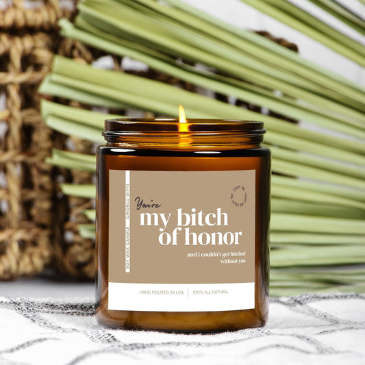 Maid Of Honor Gift Funny Candle Personalized Bridesmaid Gift Custom Bridesmaid Wedding Rehearsal Customized Bridesmaid Proposal Bachelorette