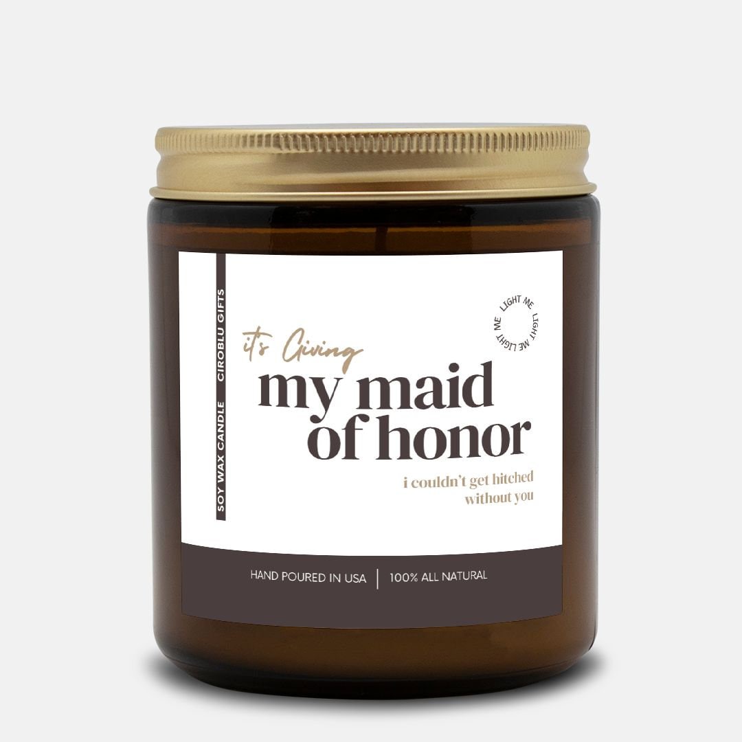 MOH Gift Maid of Honor Gift Funny Candle Personalized Bridesmaid Gift Bridesmaid Proposal Bachelorette Custom Bridesmaid Wedding Rehearsal