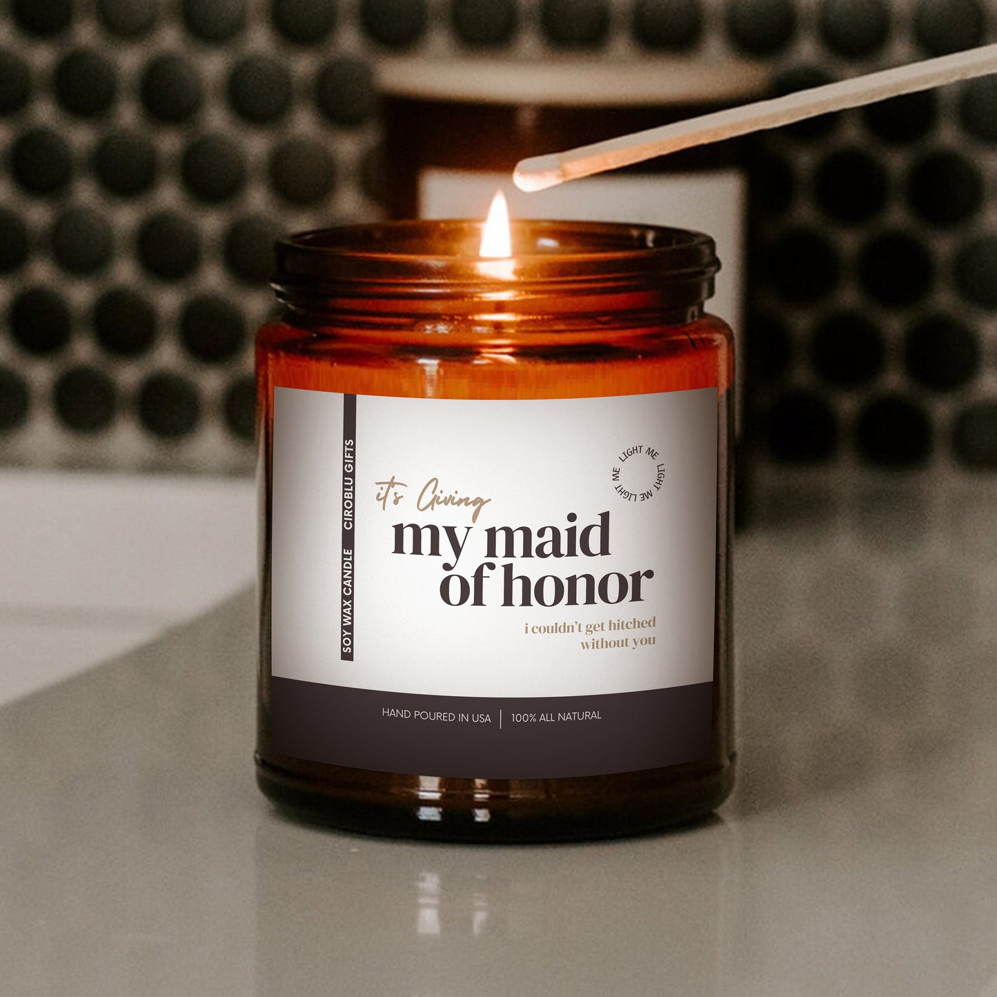 MOH Gift Maid of Honor Gift Funny Candle Personalized Bridesmaid Gift Bridesmaid Proposal Bachelorette Custom Bridesmaid Wedding Rehearsal