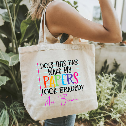 Funny Oversized Teacher Tote Bag Funny Quote Natural Cotton Shopping School Shoulder Bag Mental Health Humour Gift Idea Tote Bag for Errands