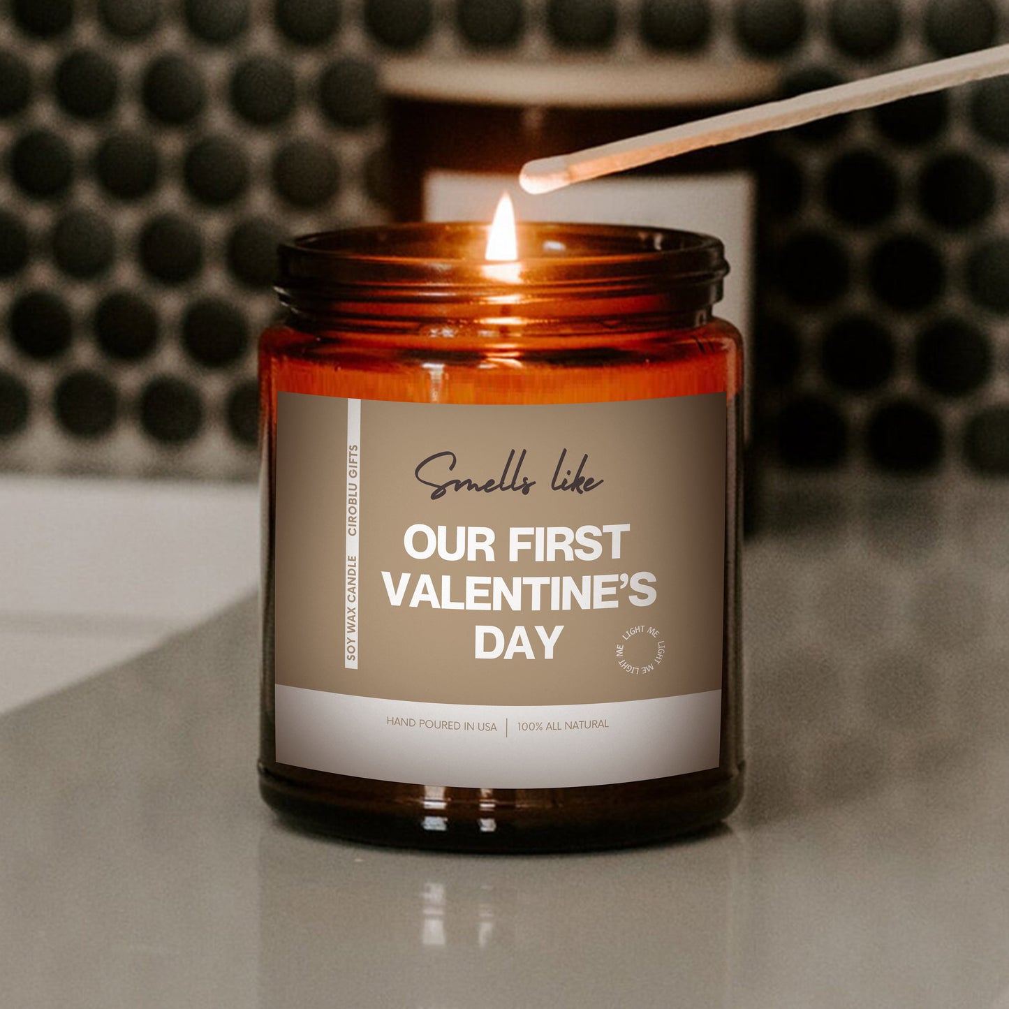 Valentines Day Candle Gift Our First Valentine's Day Candle Vday Gifts For Him Gift for Her Valentines Gift for Boyfriend Gift for Couple's