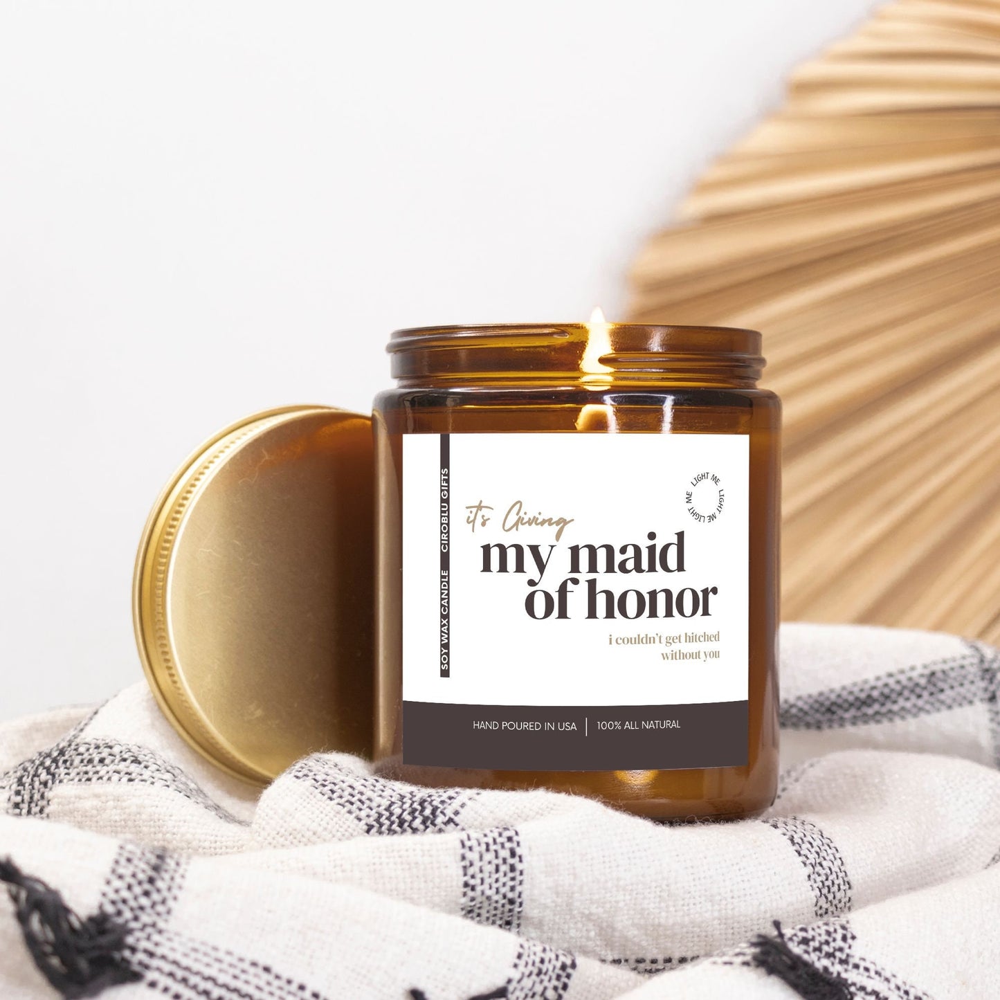 MOH Gift Maid of Honor Gift Funny Candle Personalized Bridesmaid Gift Bridesmaid Proposal Bachelorette Custom Bridesmaid Wedding Rehearsal