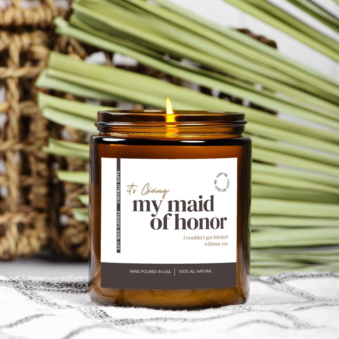 MOH Gift Maid of Honor Gift Funny Candle Personalized Bridesmaid Gift Bridesmaid Proposal Bachelorette Custom Bridesmaid Wedding Rehearsal