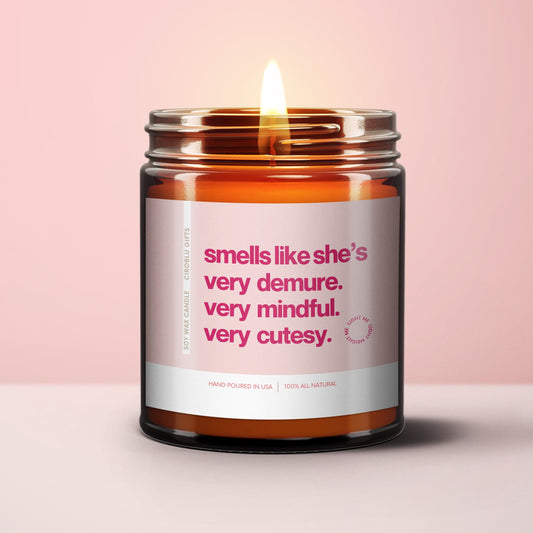 Funny Very Demure Candle Very Cutesy Very Mindful Personalized Candle Best Friend Gifts BFF Candles Funny Candles Funny Gifts Tiktok Trend